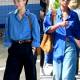 No need to try too hard: Just a light blue shirt and wide-leg pants are enough to create your own unique style.