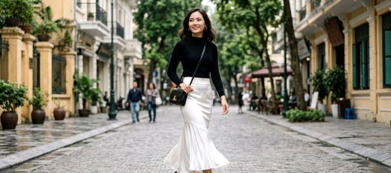 Black and white silk dresses are trending in 2026: Wearing them correctly looks elegant, wearing them incorrectly can easily reveal your figure.