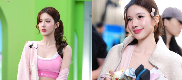 The secret to applying blush to achieve a sweet, innocent look like Zhao Lusi's.