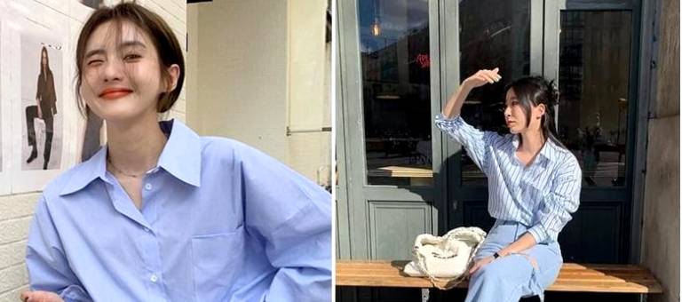 Light blue is trending: Stylish and sophisticated yet youthful office outfit ideas.