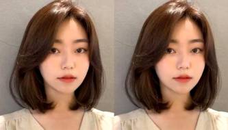 Curled-under hair makes the face look slimmer and noticeably enhances one's beauty.