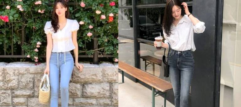 3 types of jeans for petite women that make legs look longer even with high heels or even without legs.