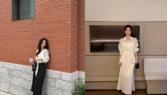 Blouse and skirt: a stylish outfit formula that helps office ladies score points for sophistication.