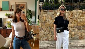 5 ways to style a T-shirt in the French style: minimalist yet elegant.