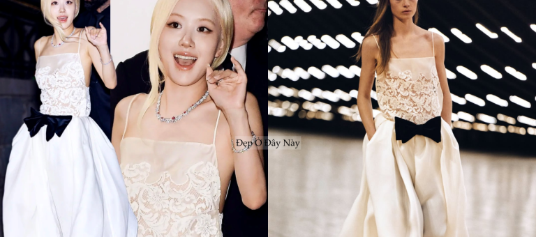 Rosé looks more beautiful than the brand's models, like a princess in the brand-new, high-end jewelry.