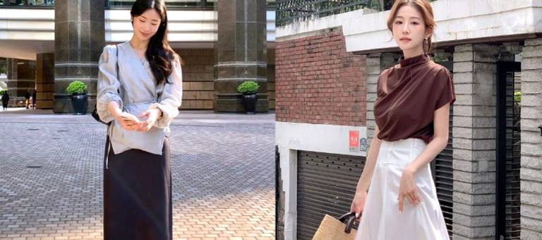 4 ways to wear a skirt stylishly and elegantly to the office on a hot day.