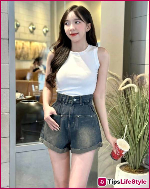 images 2 of Choosing the right denim shorts: the secret to making thighs look slimmer and 'lengthening' your legs.