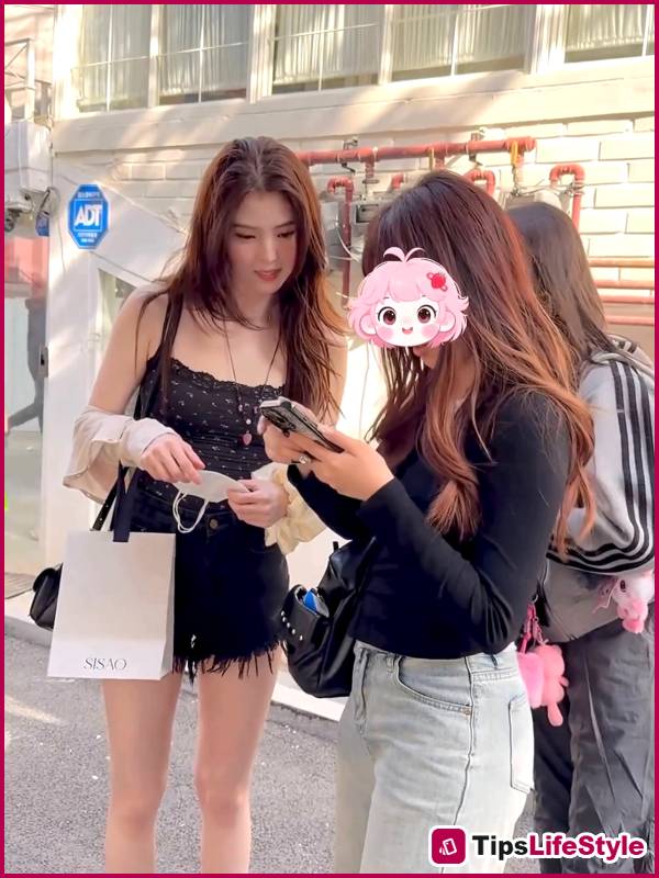 images 4 of Han So Hee's beauty shines brightly amidst the orange swathes of the street in 2026.