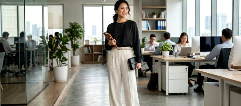 Black blouse: A 'small but mighty' item that helps you dress stylishly every day without repetition.