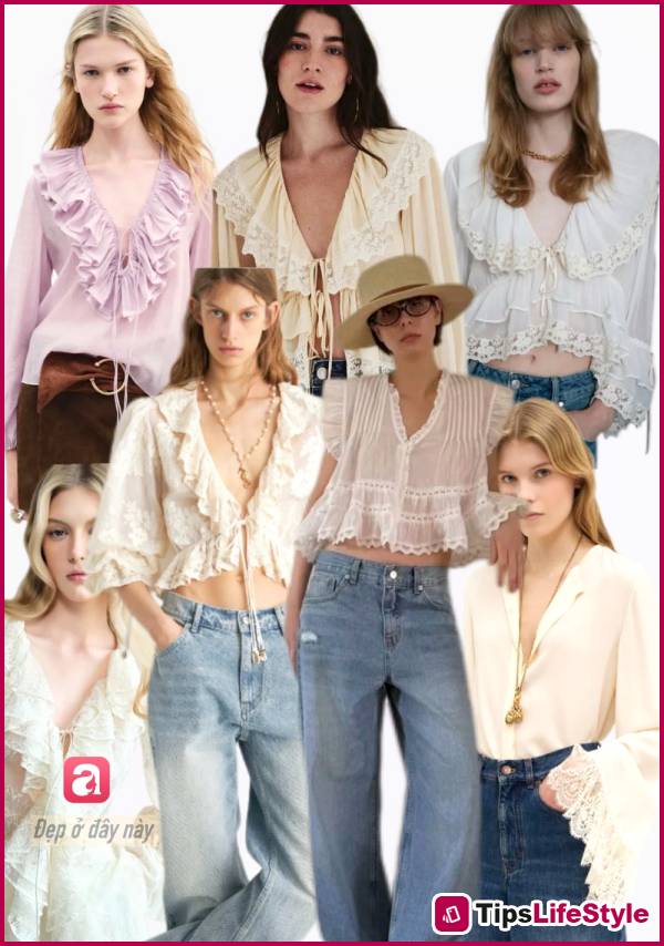 images 2 of Not labeled as 'girly': Ruffled lace blouses for summer 2026 are being worn in a more sophisticated and stylish way than ever before.