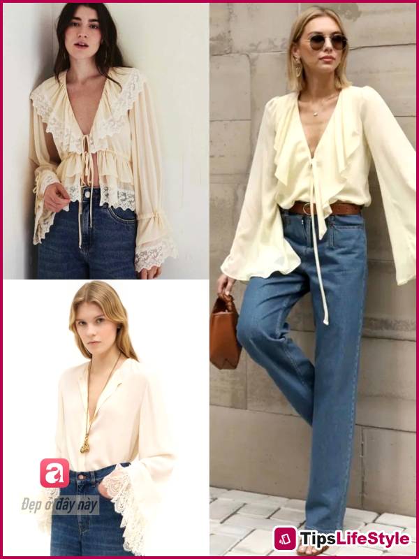 images 4 of Not labeled as 'girly': Ruffled lace blouses for summer 2026 are being worn in a more sophisticated and stylish way than ever before.