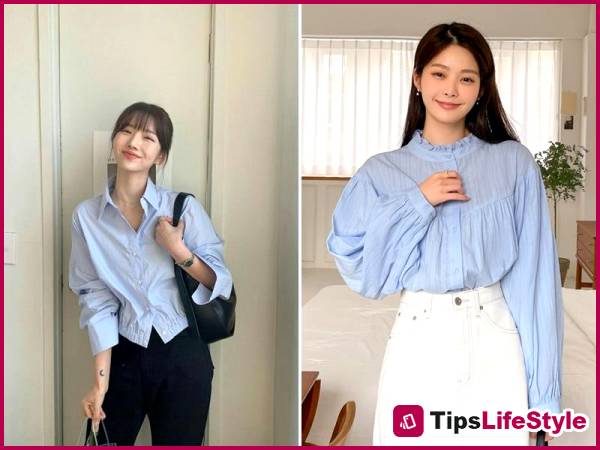 images 2 of Light blue is trending: Stylish and sophisticated yet youthful office outfit ideas.