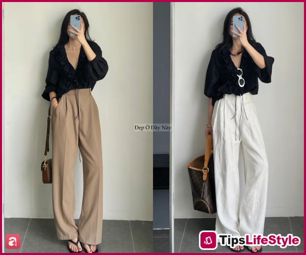 images 3 of Look stylish all week with just one black blouse: Perfect for work or a casual stroll.