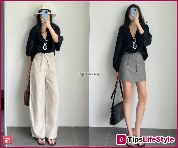 images 4 of Look stylish all week with just one black blouse: Perfect for work or a casual stroll.
