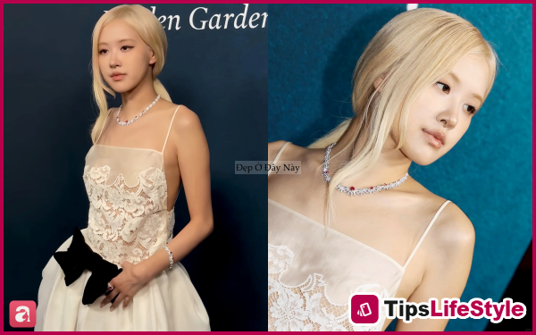 images 2 of Rosé looks more beautiful than the brand's models, like a princess in the brand-new, high-end jewelry.
