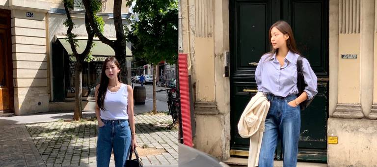 5 ways to style jeans in a minimalist style: simple yet striking.