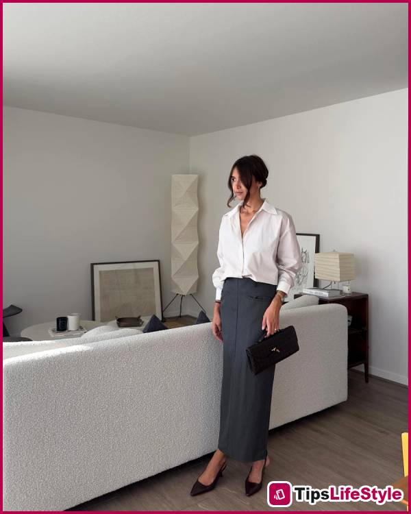 images 2 of 4 outfit formulas for a classic French-style office look: minimalist yet captivating.