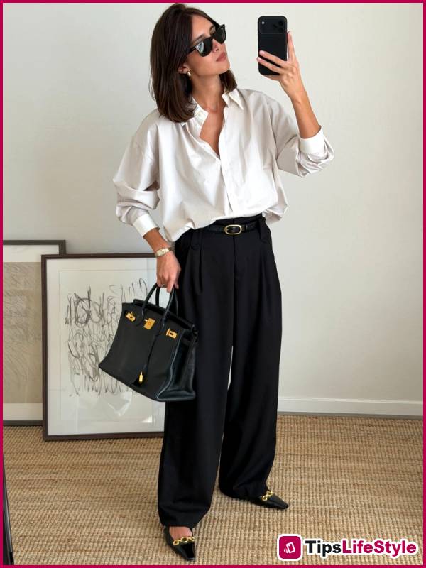 images 4 of 4 outfit formulas for a classic French-style office look: minimalist yet captivating.