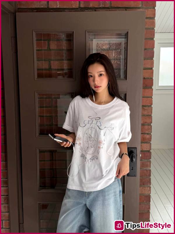 images 3 of T-shirt and jeans: A minimalist formula for a youthful summer look.