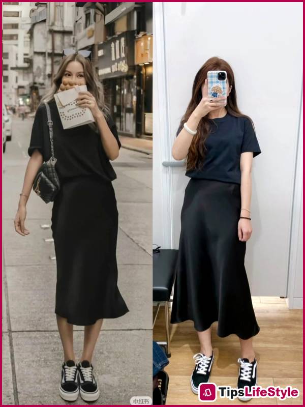 images 1 of How to style a silk skirt to help office ladies score points for elegance while still looking youthful.