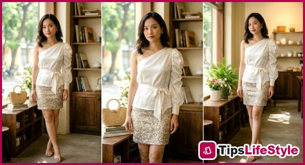 images 2 of 5 types of summer tops that cleverly conceal upper arms, making you look much slimmer.