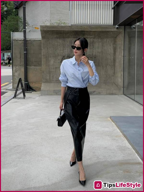 images 4 of 4 types of tops that pair beautifully with a black skirt: simple yet stylish.