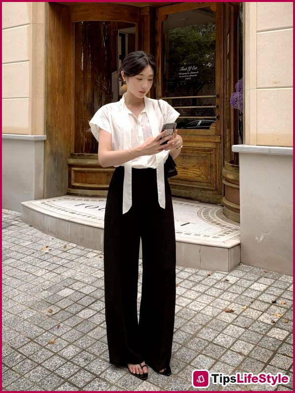 images 1 of 5 types of trousers that go perfectly with a white shirt; wearing the whole combo always looks great.
