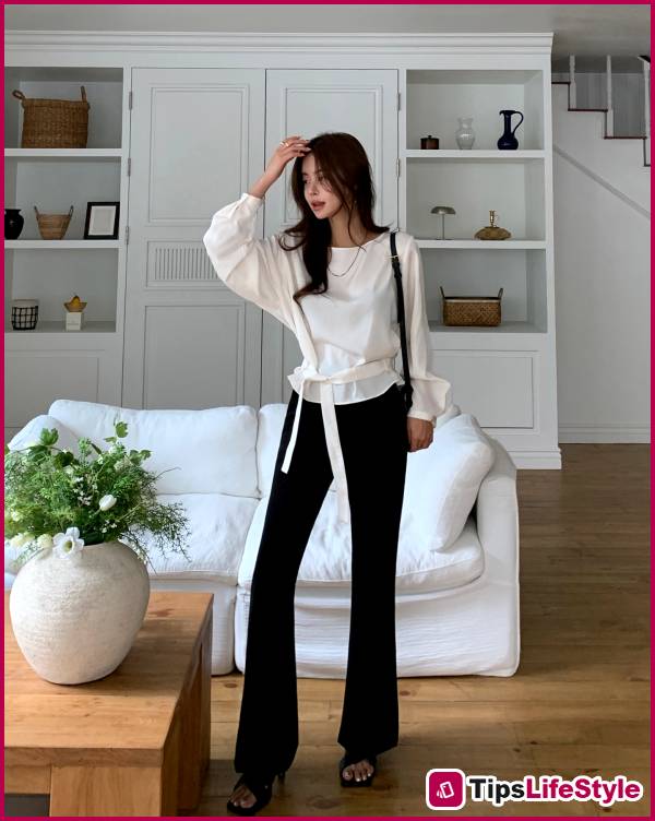 images 2 of 5 types of trousers that go perfectly with a white shirt; wearing the whole combo always looks great.