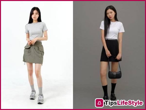 images 1 of 5 ways to style a minimalist skirt that still make you stand out, suitable for both the office and casual outings.