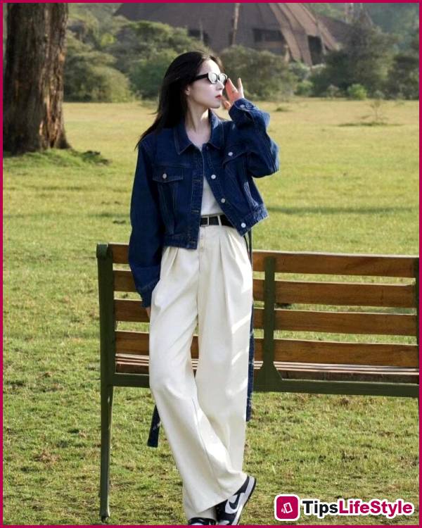 images 3 of 4 ways to style white pants to create a more youthful and elegant look than jeans.