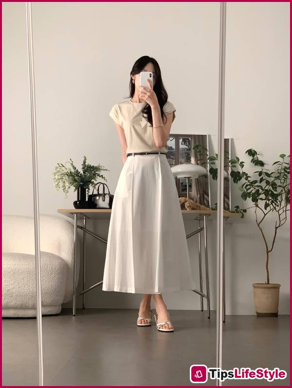images 8 of 4 ways to wear a skirt stylishly and elegantly to the office on a hot day.