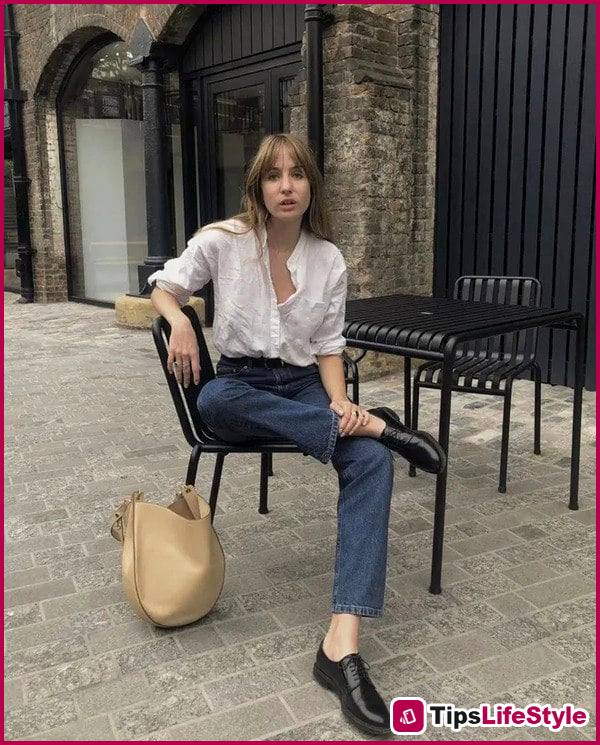 images 2 of White shirt and blue jeans combo: A timeless French-style outfit formula that never goes out of fashion.