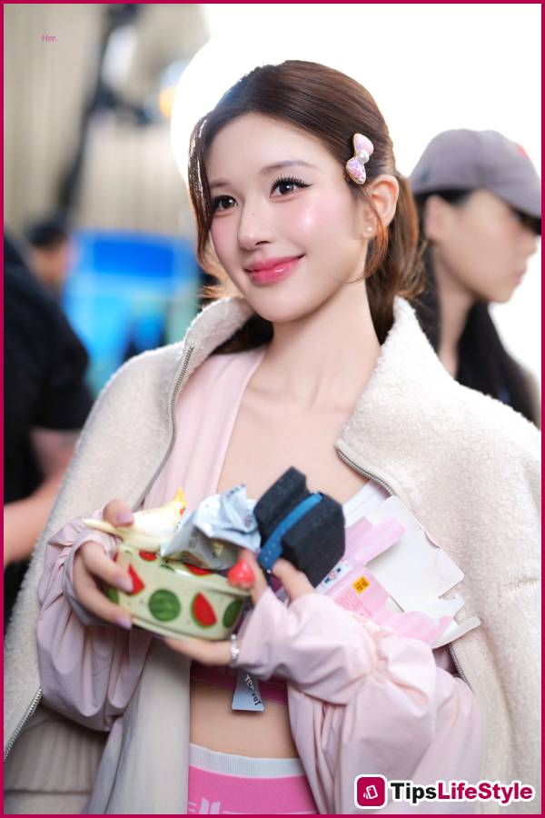 images 1 of Zhao Lusi's cheeks are flushed as if she's drunk.